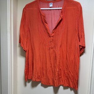Old Navy Vibrant Orange Blouse